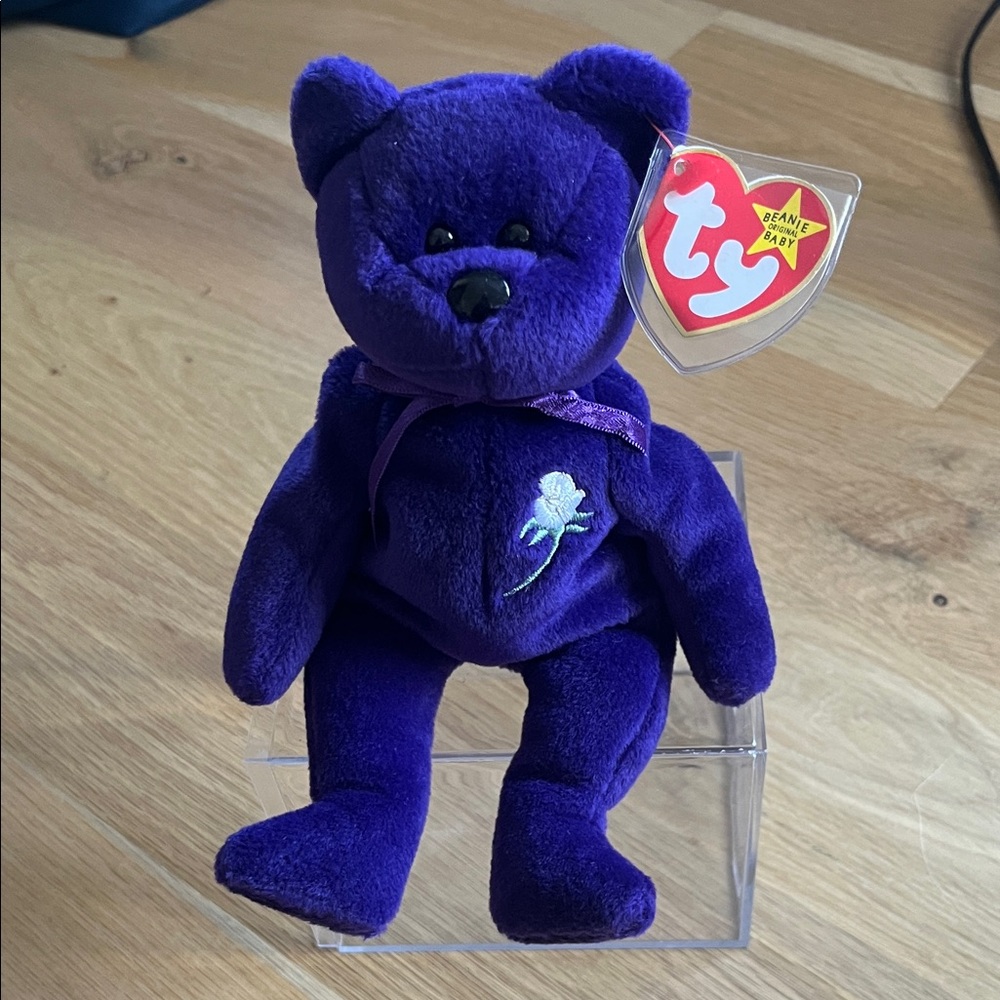 Ty Beanie Baby Deep Purple Princess Diana Bear Plush vintage 1997 like new